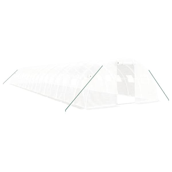 Växthus med stålram vit 72 m² 18x4x2 m