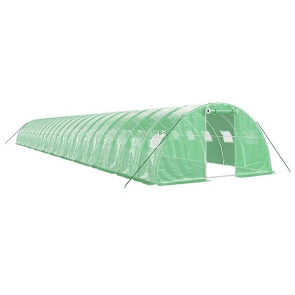 Växthus med stålram grön 88 m² 22x4x2 m