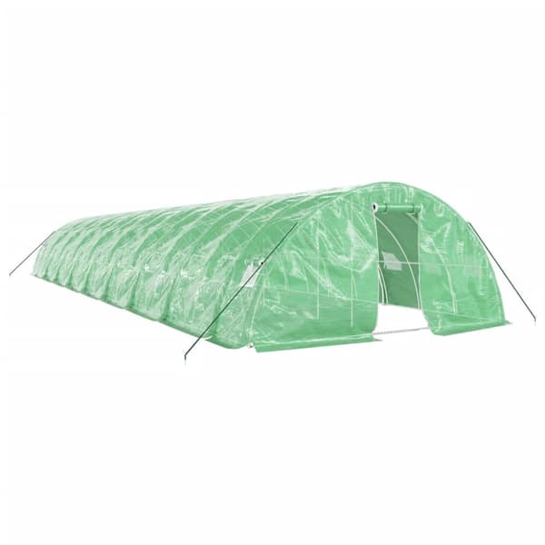 Växthus med stålram grön 90 m² 18x5x2,3 m