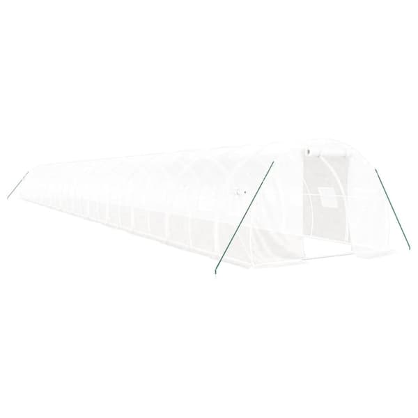 Växthus med stålram vit 72 m² 24x3x2 m