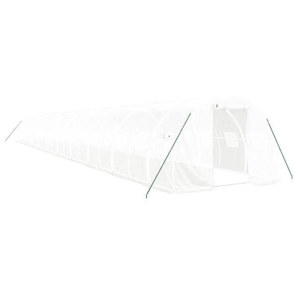 Växthus med stålram vit 66 m² 22x3x2 m