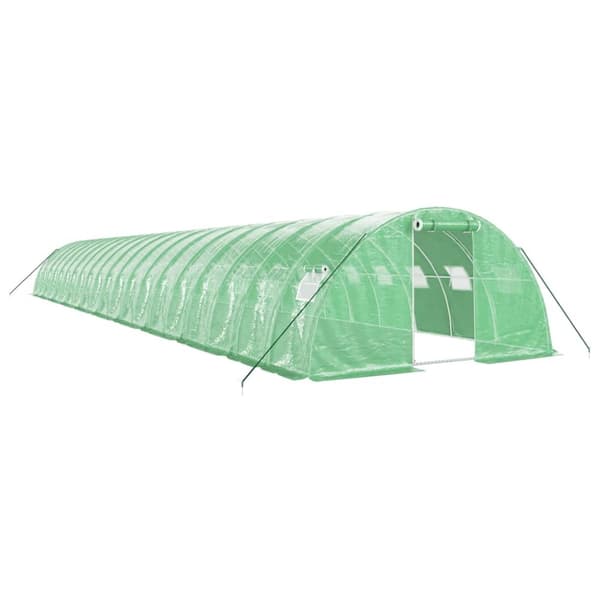 Växthus med stålram grön 80 m² 20x4x2 m