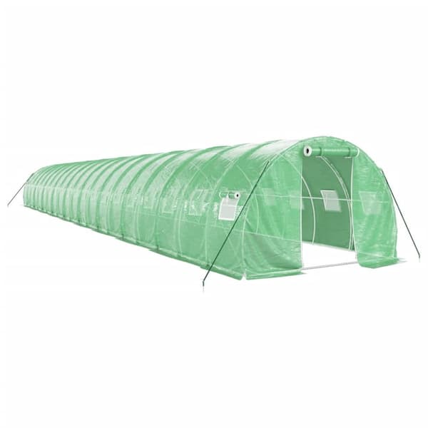 Växthus med stålram grön 60 m² 20x3x2 m