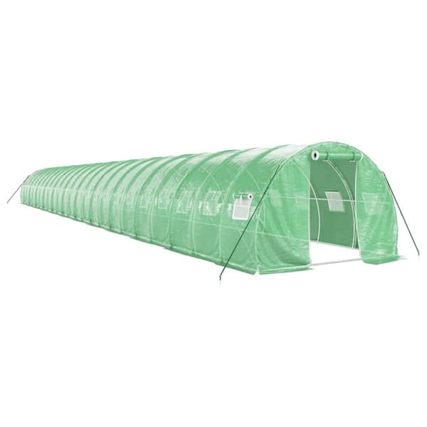 Växthus med stålram grön 72 m² 24x3x2 m