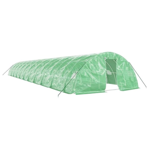 Växthus med stålram grön 110 m² 22x5x2,3 m