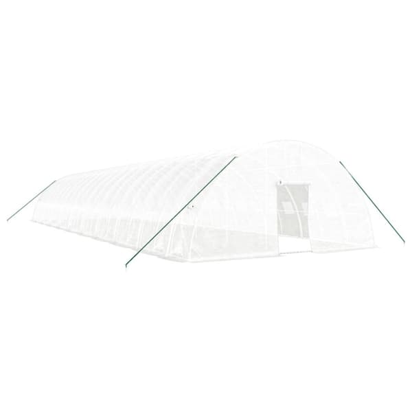 Växthus med stålram vit 120 m² 20x6x2,85 m