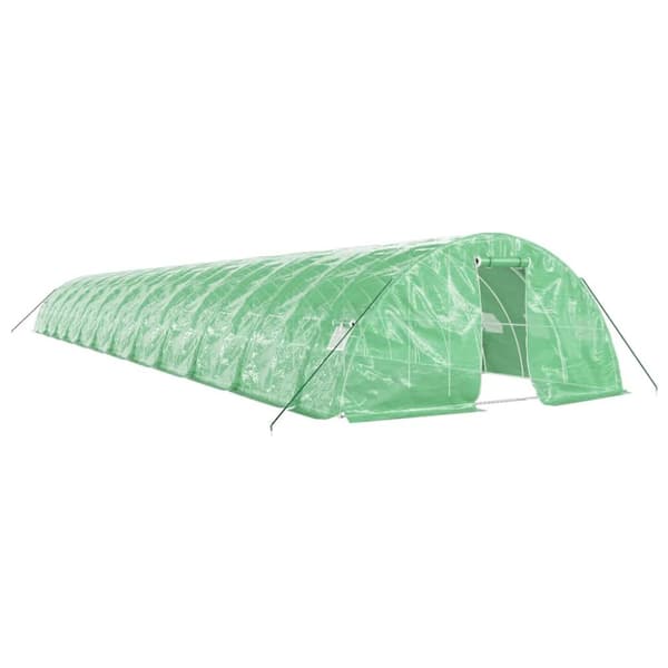 Växthus med stålram grön 120 m² 24x5x2,3 m