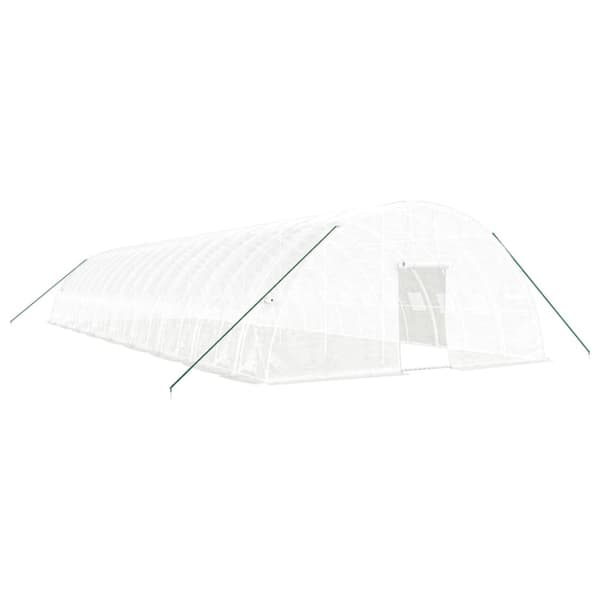 Växthus med stålram vit 108 m² 18x6x2,85 m