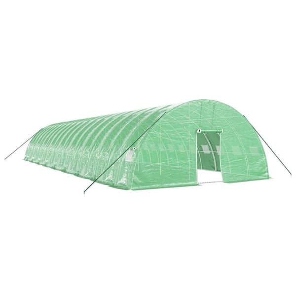 Växthus med stålram grön 108 m² 18x6x2,85 m