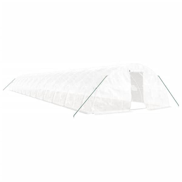 Växthus med stålram vit 120 m² 24x5x2,3 m