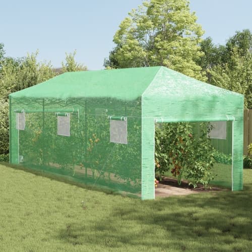Walk-in Växthus med Pop-up Ram Grön 870x290x315 cm Stål
