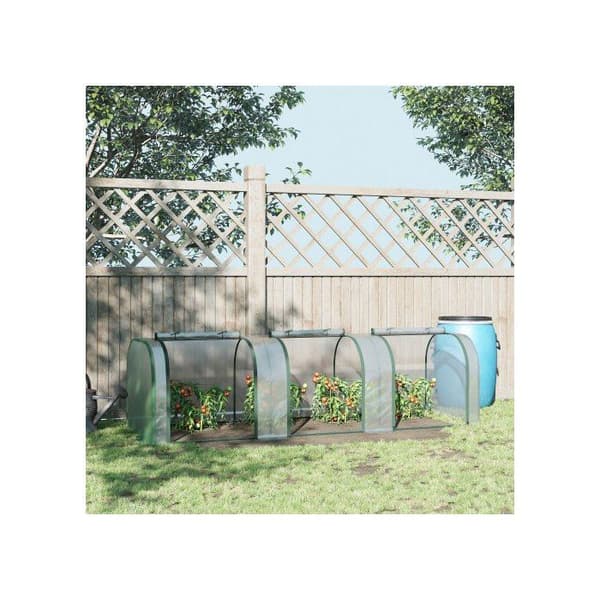 Outsunny Aluminiumfolie Växthus, Växtrum, Växtbarn, Stål, Transparent, 295 x 100 x 80cm