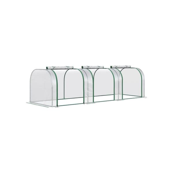Outsunny Aluminiumfolie Växthus, Växtrum, Växtbarn, Stål, Transparent, 295 x 100 x 80cm
