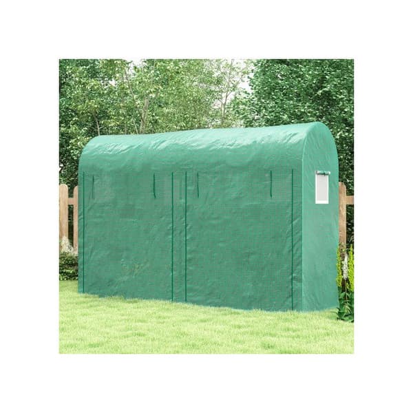 PE nätväxthus med fjärrstyrt fönster för trädgården, 300x100x200cm Växthus för tomater, grönsaker, blommor