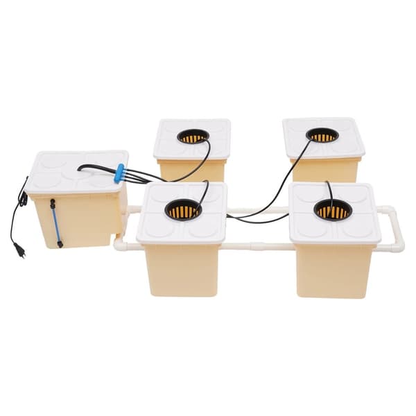 Hydroponiskt Bucketsystem, Stort Kapacitet, Effektiv Näringsdistribution,Ljusgul