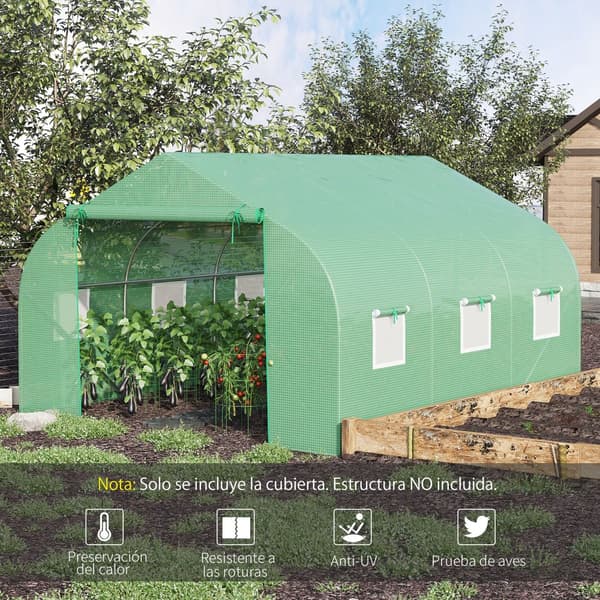 Drivhus, 3,5 x 3 x 2 m, 6 vinduer