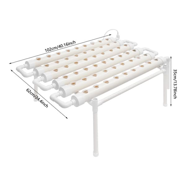 Hydroponiskt odlingskit, 54 växtplatser, jordlös odling,vit