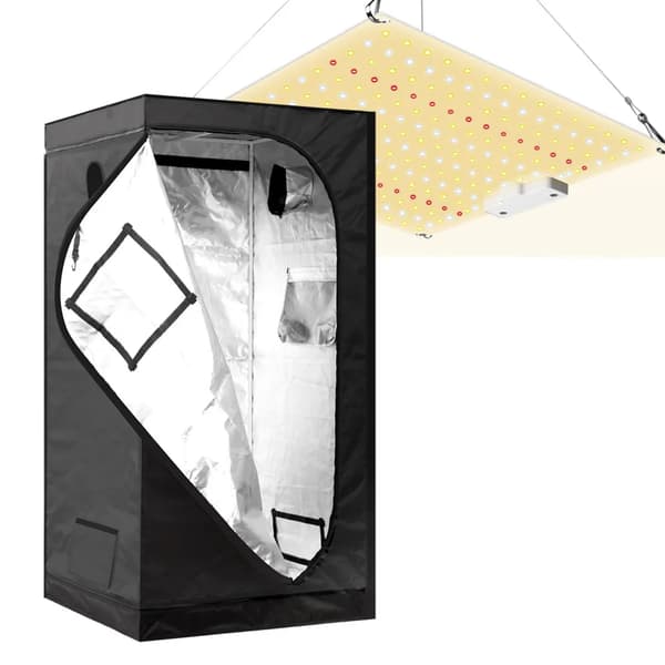 LED Væksttelt, Dobbeltlagsdesign, Indendørs Hydroponisk Kompatibel,50x50x100cm teltQBZ