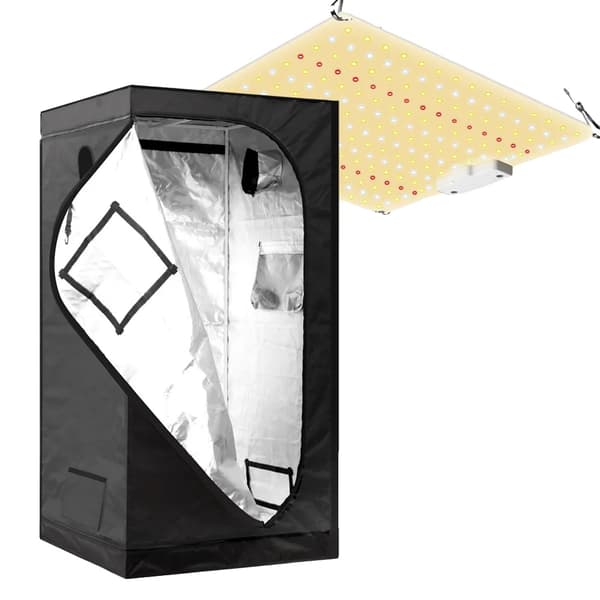 LED Växttält, Dubbel Lagerdesign, Inomhus Hydroponisk Kompatibel,50x50x100cm tältQBZ