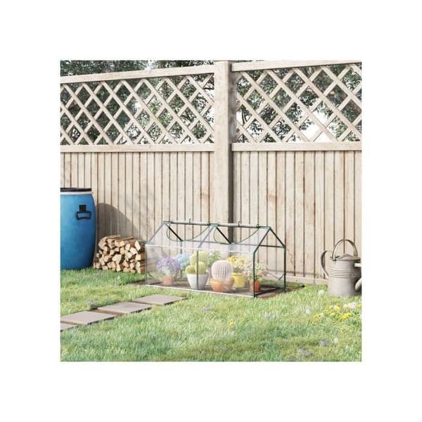 Outsunny plastikhus med fönster, PVC växthus 120x60x60 cm