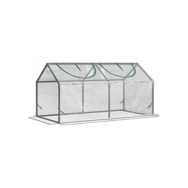 Outsunny plastikhus med fönster, PVC växthus 120x60x60 cm