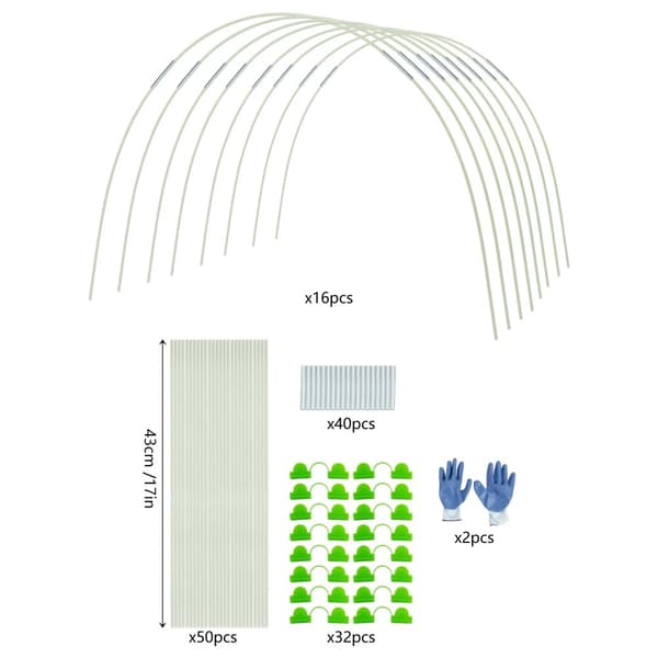Drivhus Buehave Netkit, 16 Buer, Komplet Tilbehørssæt,HVID