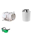 Miniatyrbillede 1 af 2: Hydroponisk Grow Tent Kit, Høj-Effektiv Ventilation, Komplet Sæt med Termometer og Luftfugtighedsmonitor,4 tommer 200mm 35mm, 220V