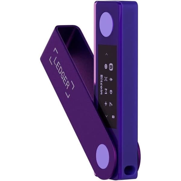 Plånbok Fysisk - Ledger - Nano X - Lila ametist - Bluetooth-kompatibel - Uppladdningsbart batteri