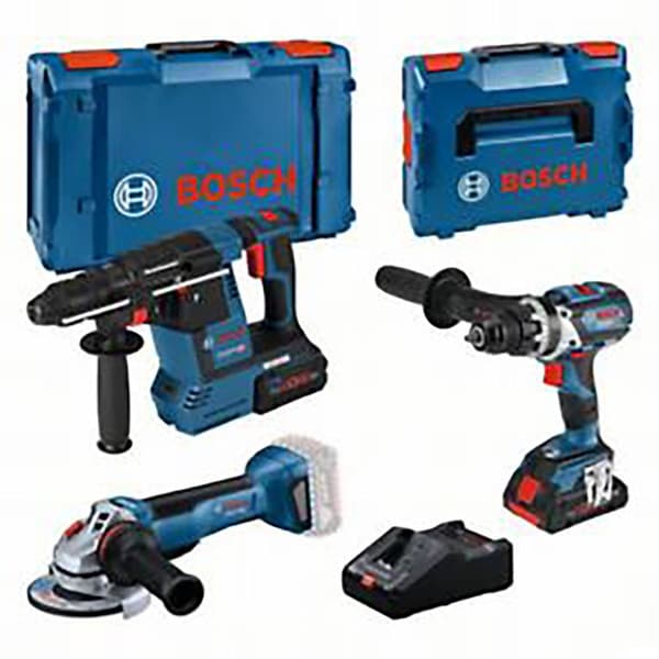 Bosch Professional Batterihammer 3 Kit Gbh Gsr Gws Bat 4ah 8ah Blå