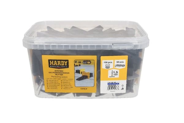 Laattojen tasoitusjärjestelmä 1,5 mm Klipsit + Kiilat 150 kpl Hardy