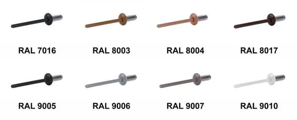 Alu åbne nitter 3,2x6mm RAL7016