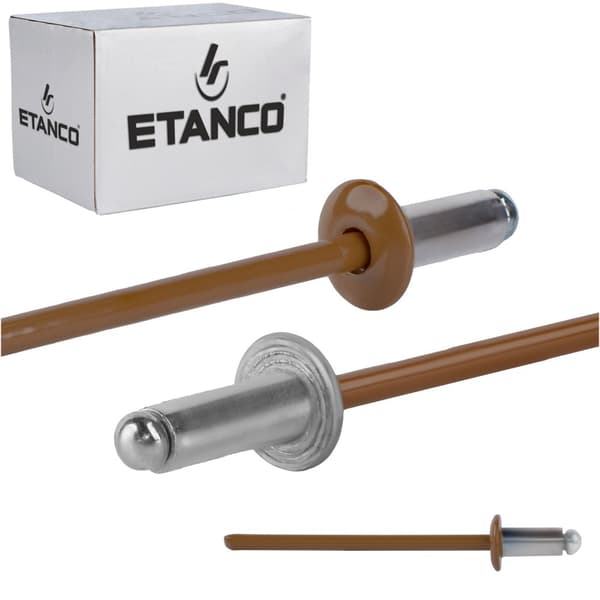 Alu åbne nitter 3,2x6mm RAL8003