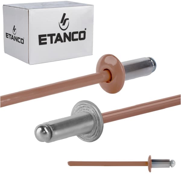 Alu åbne nitter 3,2x6mm RAL8004
