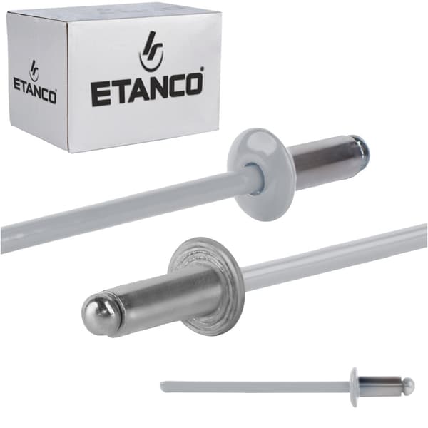 Alu åbne nitter 3,2x6mm RAL9006