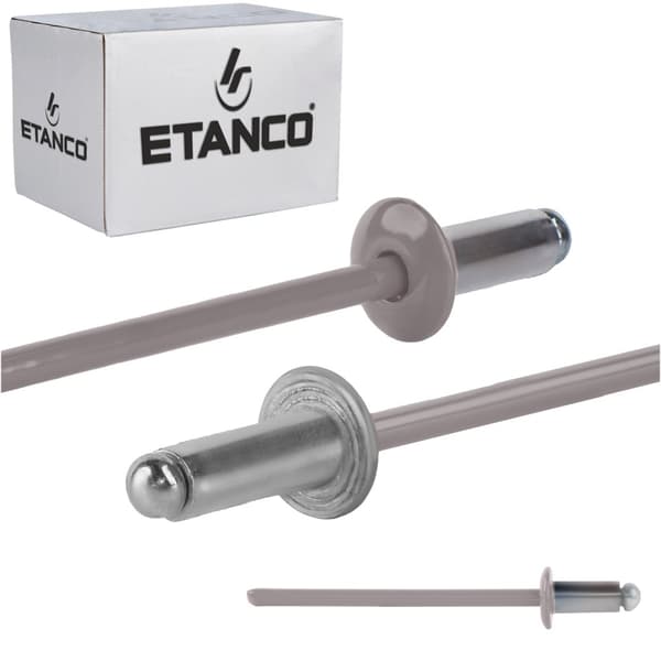 Alu åbne nitter 3,2x6mm RAL9007