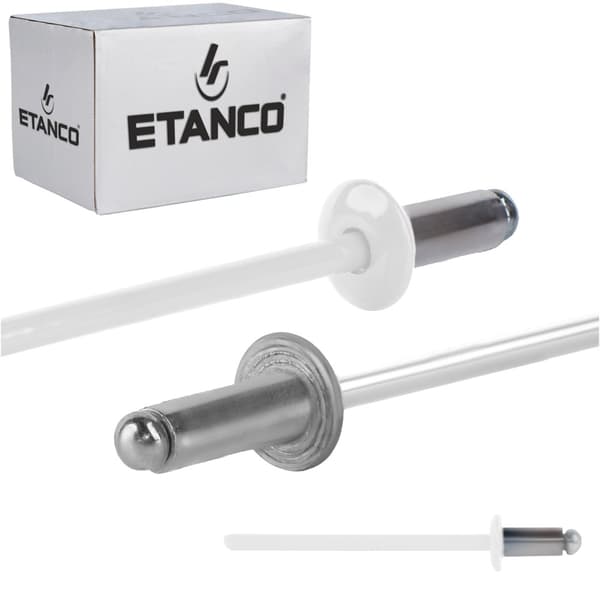 Alu åbne nitter 3,2x6mm RAL9010