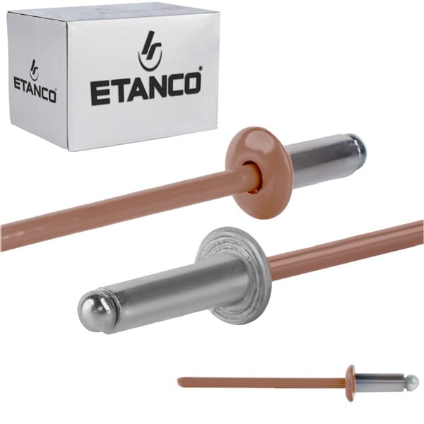 Alu åbne nitter 3,2x8mm RAL8004