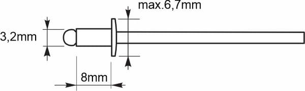 Alu åbne nitter 3,2x8mm RAL9007