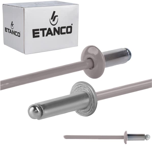 Alu åbne nitter 3,2x8mm RAL9007