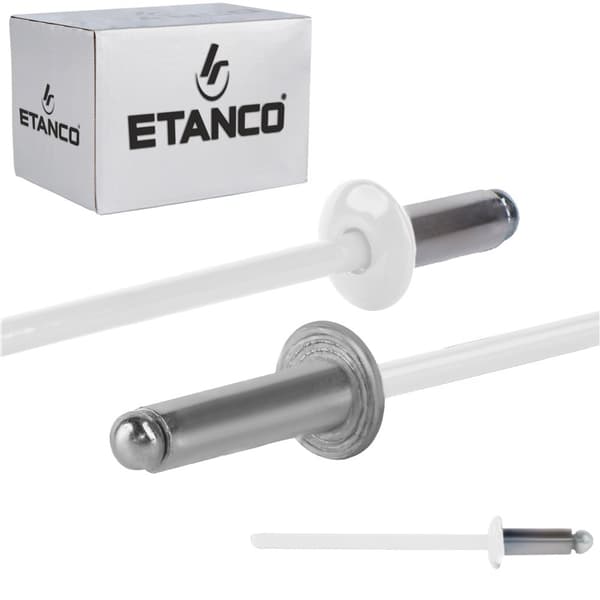 Alu åbne nitter 3,2x8mm RAL9010