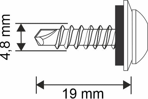 Selvborende skruer GT3 PH (Z14) 4,8x19mm RAL 9007