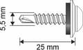 Miniatyrbillede 3 af 9: Selvborende skruer GT5 PH (Z14) 5,5x25mm RAL 7016