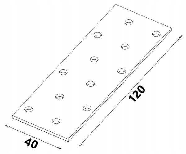 Perforeret plade PP03 40x120x2,0 (1)