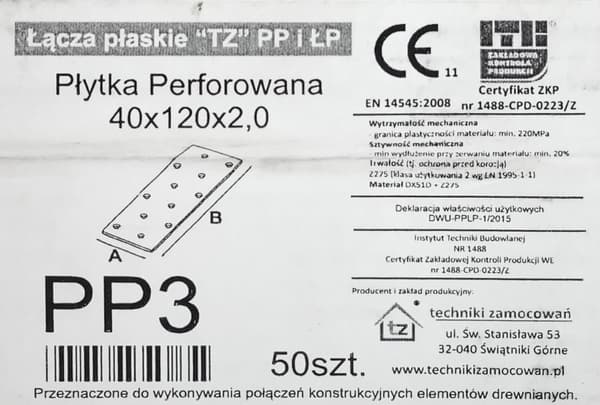 Perforeret plade PP03 40x120x2,0 (1)