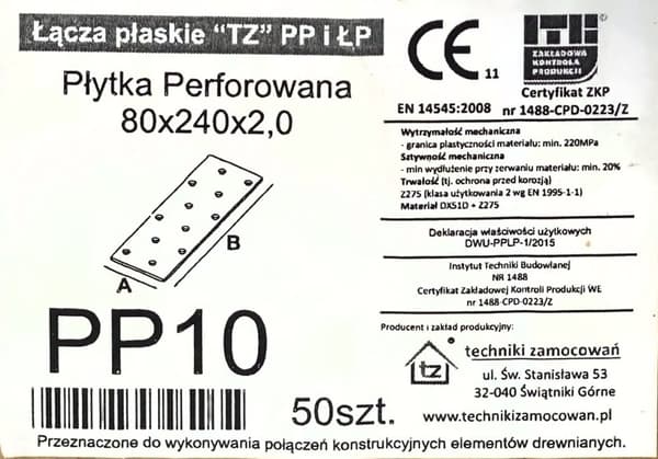 Perforeret plade PP10 80x240x2,0 (1)