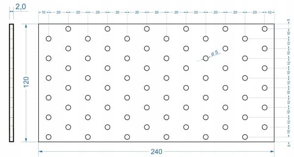 Perforeret plade PP19 120x240x2,0 (1)