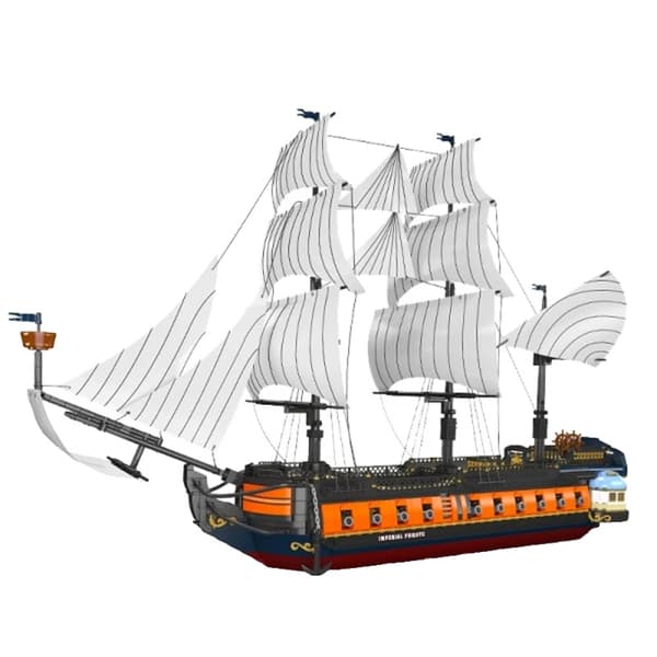 Film MOC Piratskepp Modell, Miljövänliga Byggdelar,med instruktion-a