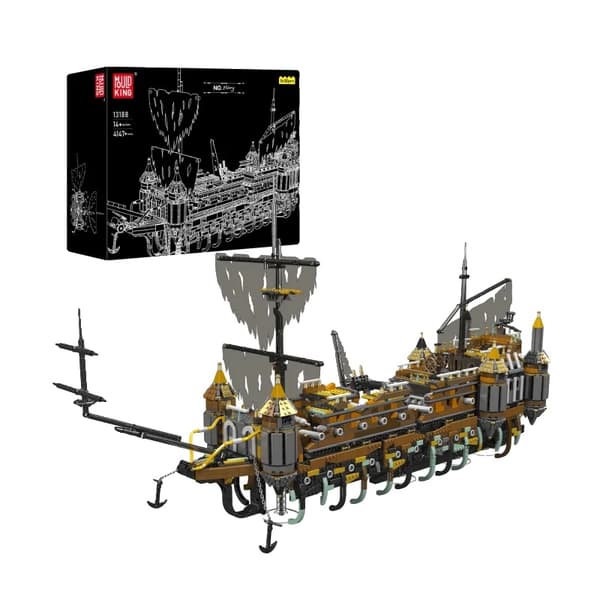 Film MOC Piratskib Model, Miljøvenlige Byggesten,med kasse