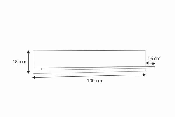Hylde hvid 100 cm - hvid