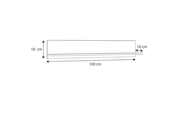 Hylde 100 cm - eg håndværk guld/sort
